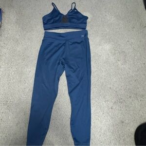 Cara Delevingne Puma Exhale yoga set blue moon sports bra top leggings XL eco